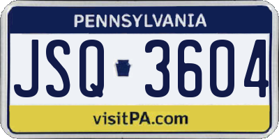 PA license plate JSQ3604