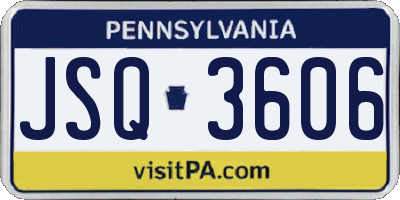 PA license plate JSQ3606