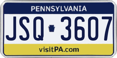 PA license plate JSQ3607