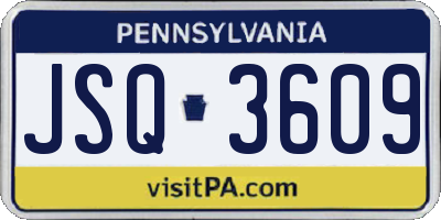 PA license plate JSQ3609