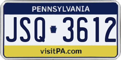 PA license plate JSQ3612