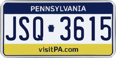 PA license plate JSQ3615