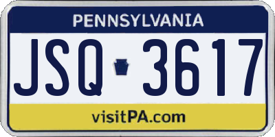 PA license plate JSQ3617