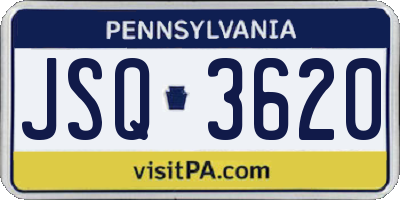 PA license plate JSQ3620
