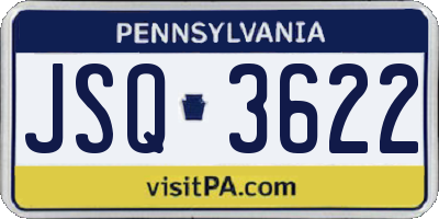 PA license plate JSQ3622