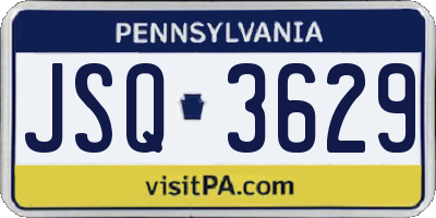 PA license plate JSQ3629