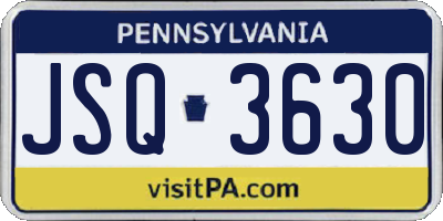 PA license plate JSQ3630