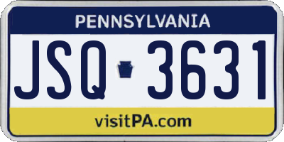PA license plate JSQ3631