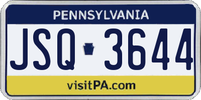 PA license plate JSQ3644