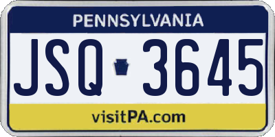 PA license plate JSQ3645