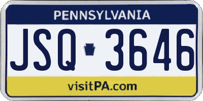 PA license plate JSQ3646