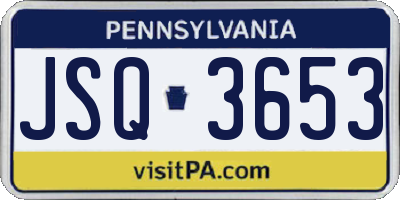 PA license plate JSQ3653