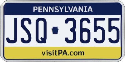 PA license plate JSQ3655
