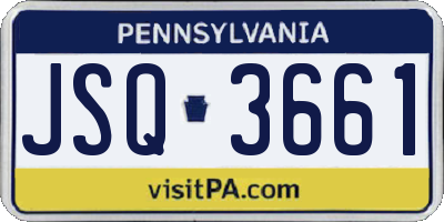 PA license plate JSQ3661