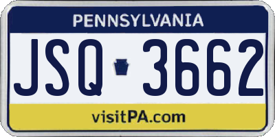 PA license plate JSQ3662