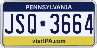 PA license plate JSQ3664