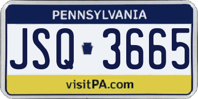 PA license plate JSQ3665