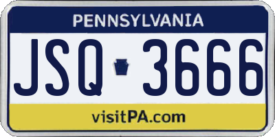 PA license plate JSQ3666