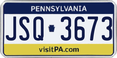 PA license plate JSQ3673