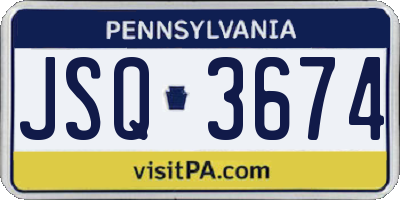 PA license plate JSQ3674