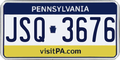 PA license plate JSQ3676