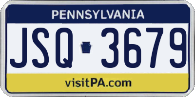 PA license plate JSQ3679
