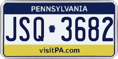 PA license plate JSQ3682