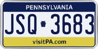 PA license plate JSQ3683