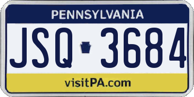 PA license plate JSQ3684