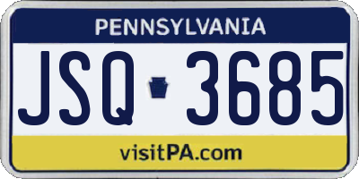 PA license plate JSQ3685
