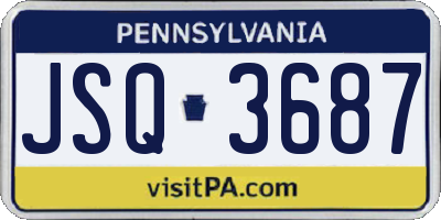 PA license plate JSQ3687