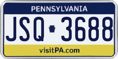PA license plate JSQ3688