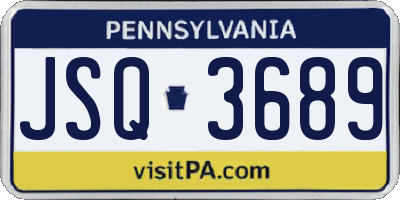 PA license plate JSQ3689