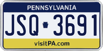 PA license plate JSQ3691