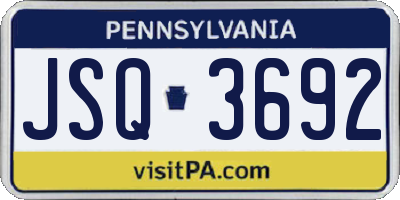 PA license plate JSQ3692