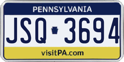 PA license plate JSQ3694