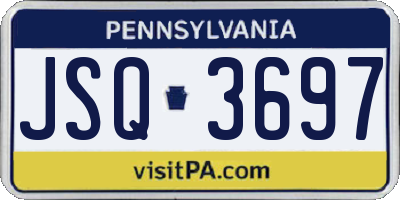 PA license plate JSQ3697