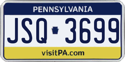 PA license plate JSQ3699