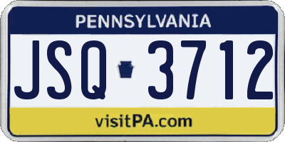 PA license plate JSQ3712