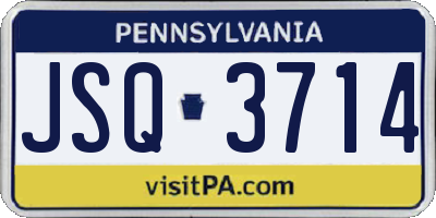 PA license plate JSQ3714