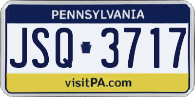 PA license plate JSQ3717