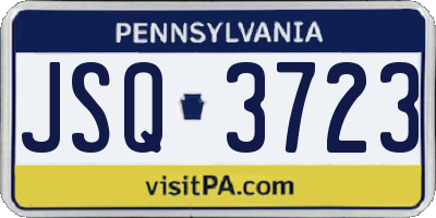 PA license plate JSQ3723