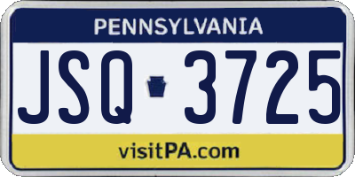 PA license plate JSQ3725