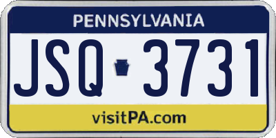 PA license plate JSQ3731
