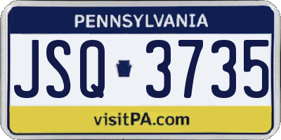 PA license plate JSQ3735