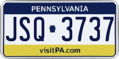 PA license plate JSQ3737