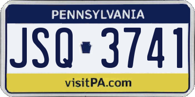 PA license plate JSQ3741
