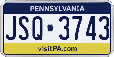 PA license plate JSQ3743