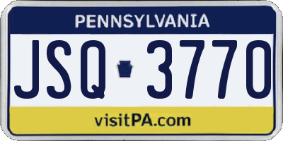 PA license plate JSQ3770