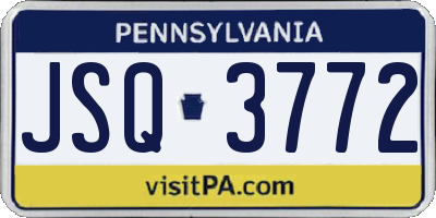 PA license plate JSQ3772